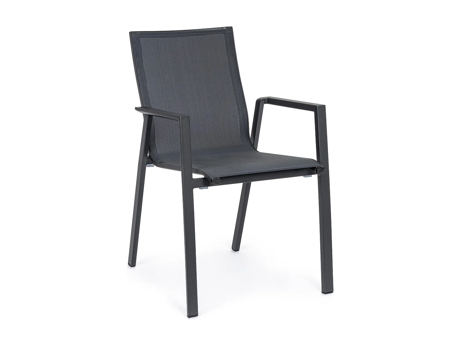 Fauteuil de jardin en aluminium anthracite Kim - Lot de 4