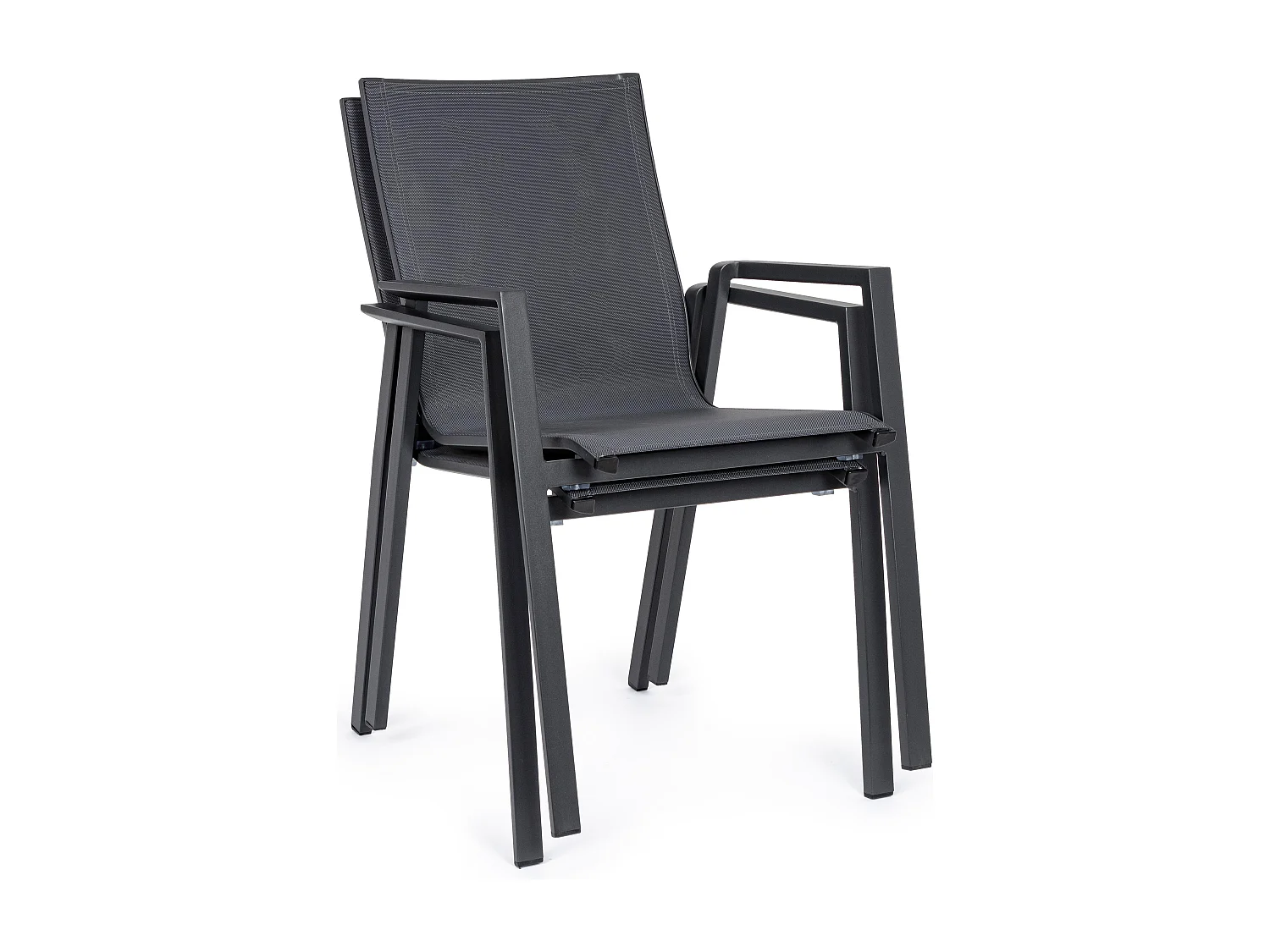 Fauteuil de jardin en aluminium anthracite Kim - Lot de 4