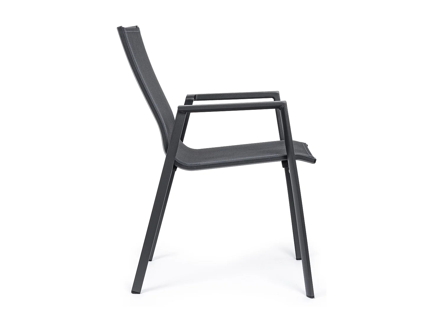 Fauteuil de jardin en aluminium anthracite Kim - Lot de 4