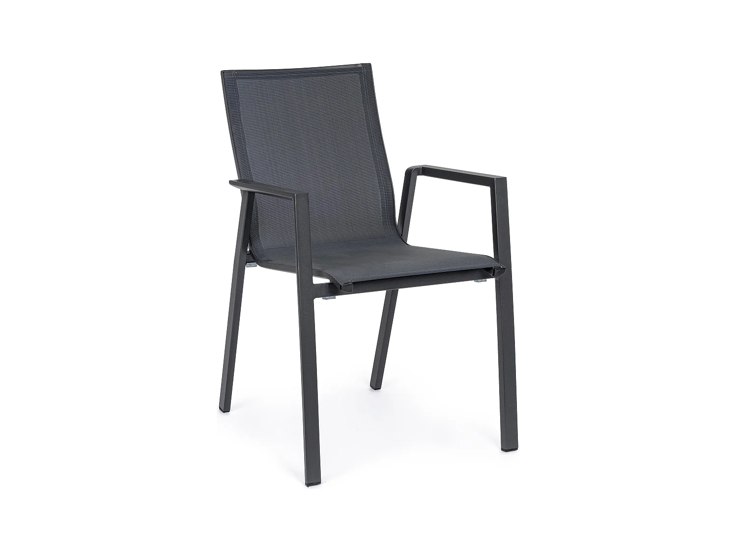 Fauteuil de jardin en aluminium anthracite Kim - Lot de 4