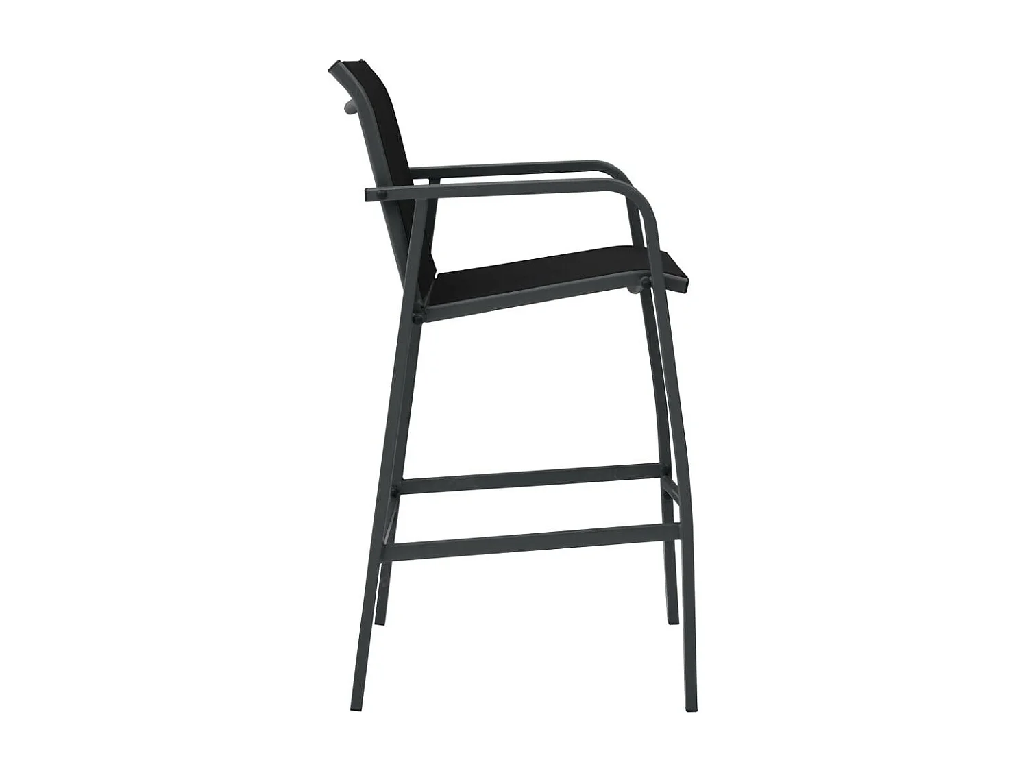 Chaises de bar de jardin 4 pcs Noir Textilène