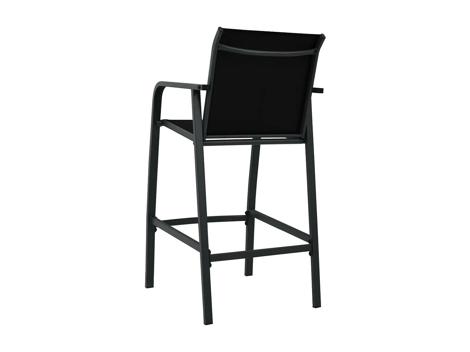 Chaises de bar de jardin 4 pcs Noir Textilène