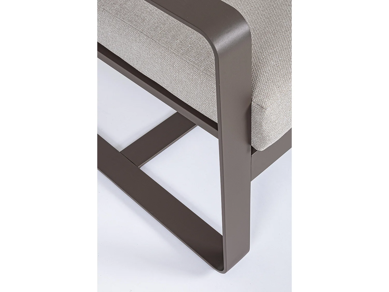 Fauteuil de jardin aluminium marron et coussin Masy - Lot de 2