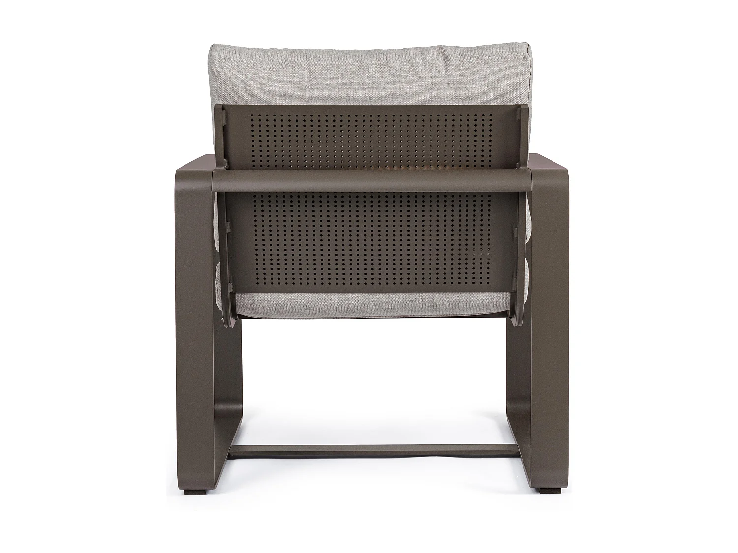 Fauteuil de jardin aluminium marron et coussin Masy - Lot de 2