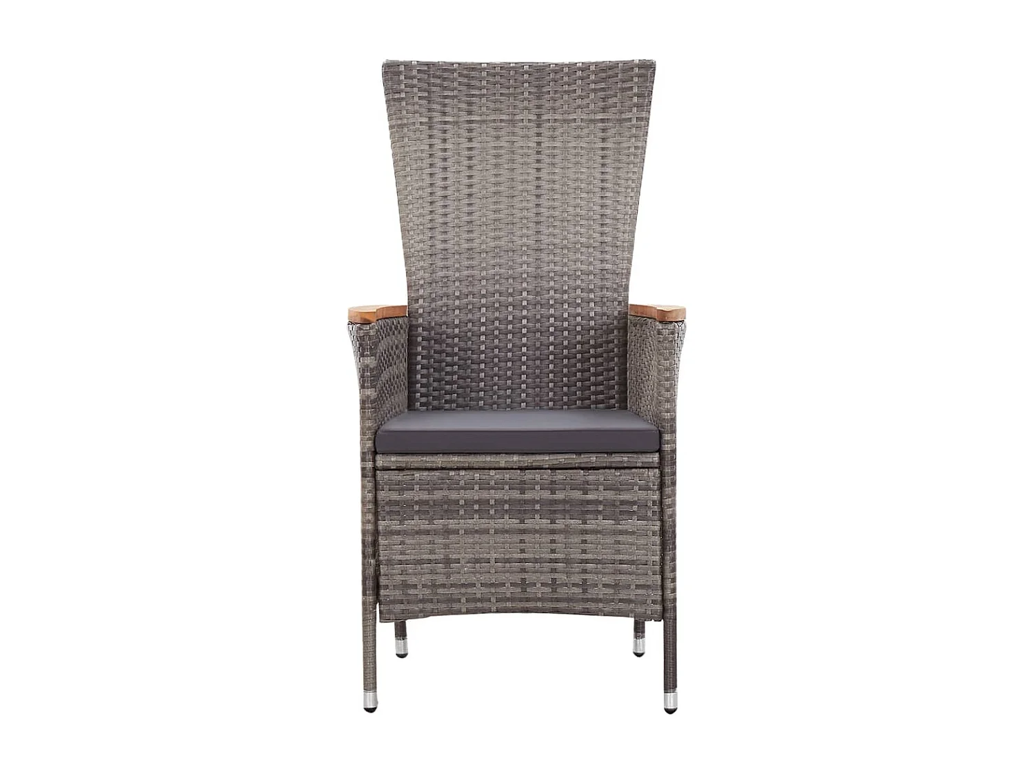 Chaises d'extérieur 2 pcs avec coussins Résine tressée Gris 2