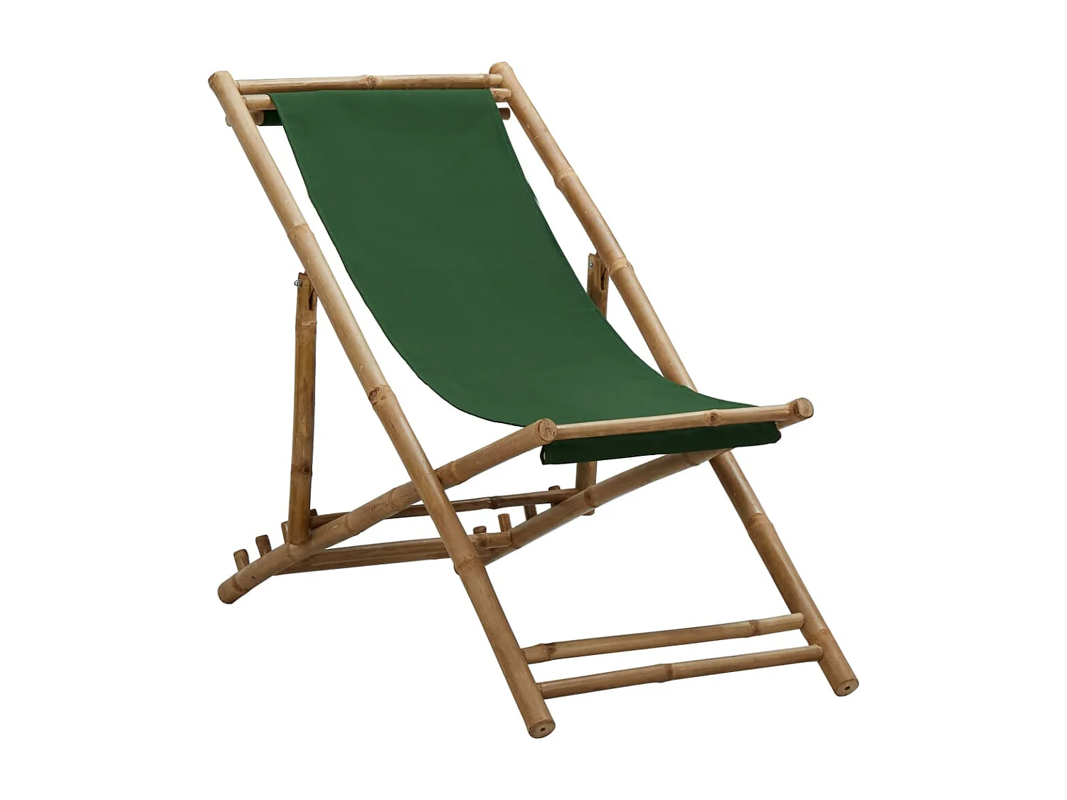 Chaise de terrasse Bambou et toile Vert