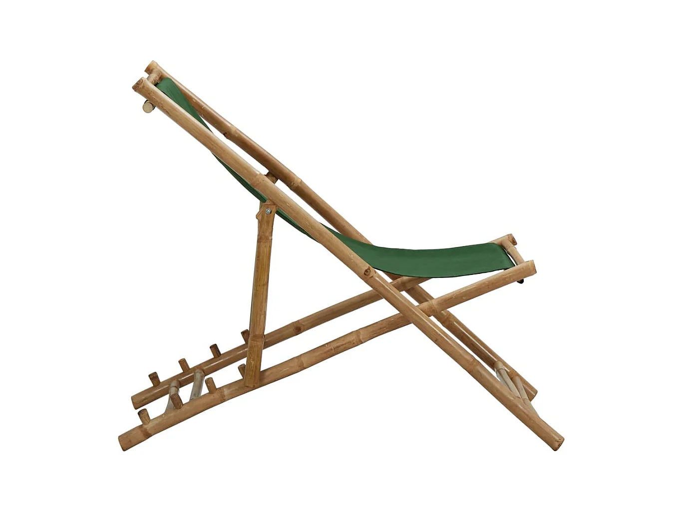Ligstoel bamboe en canvas groen