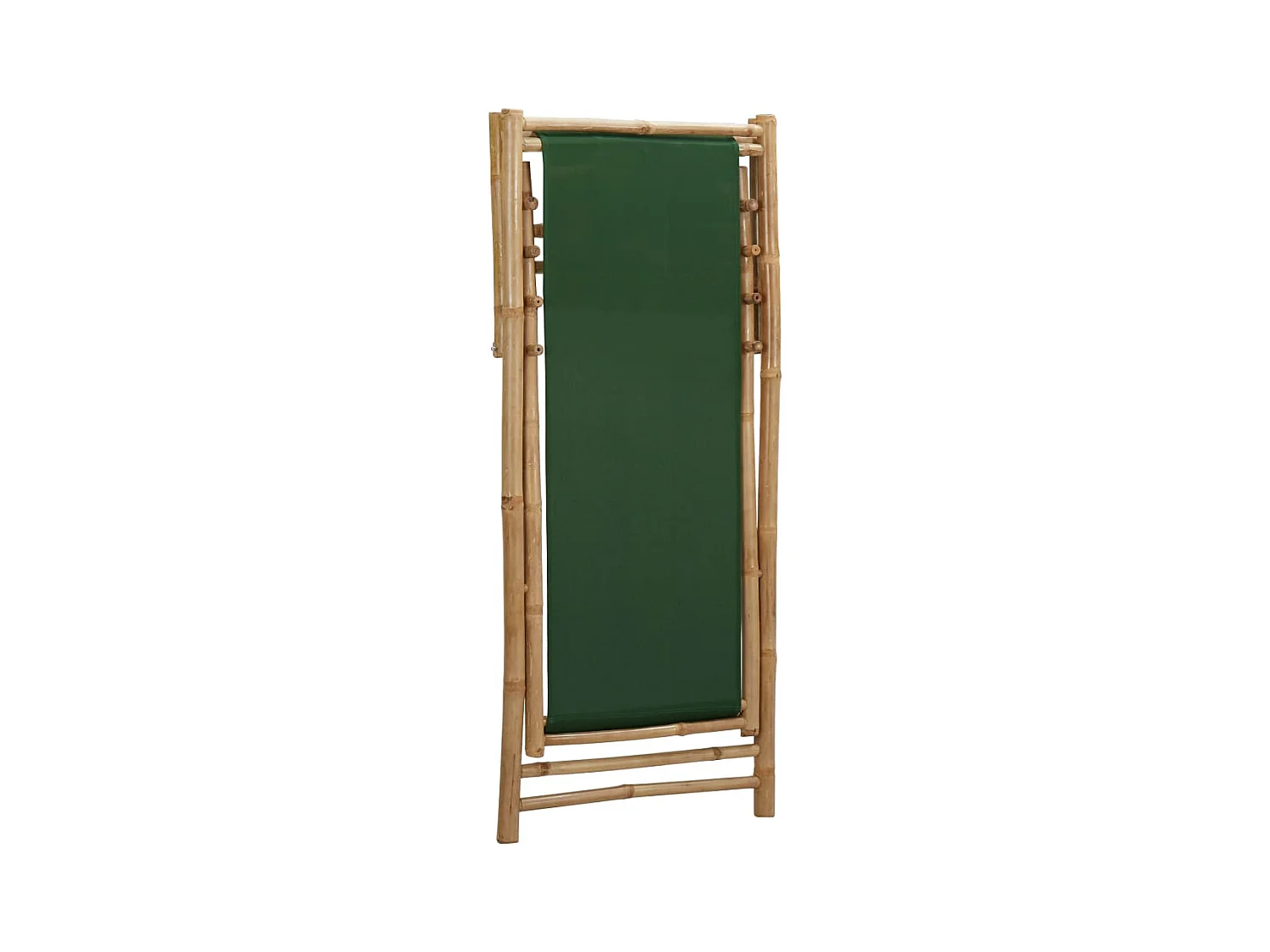 Ligstoel bamboe en canvas groen
