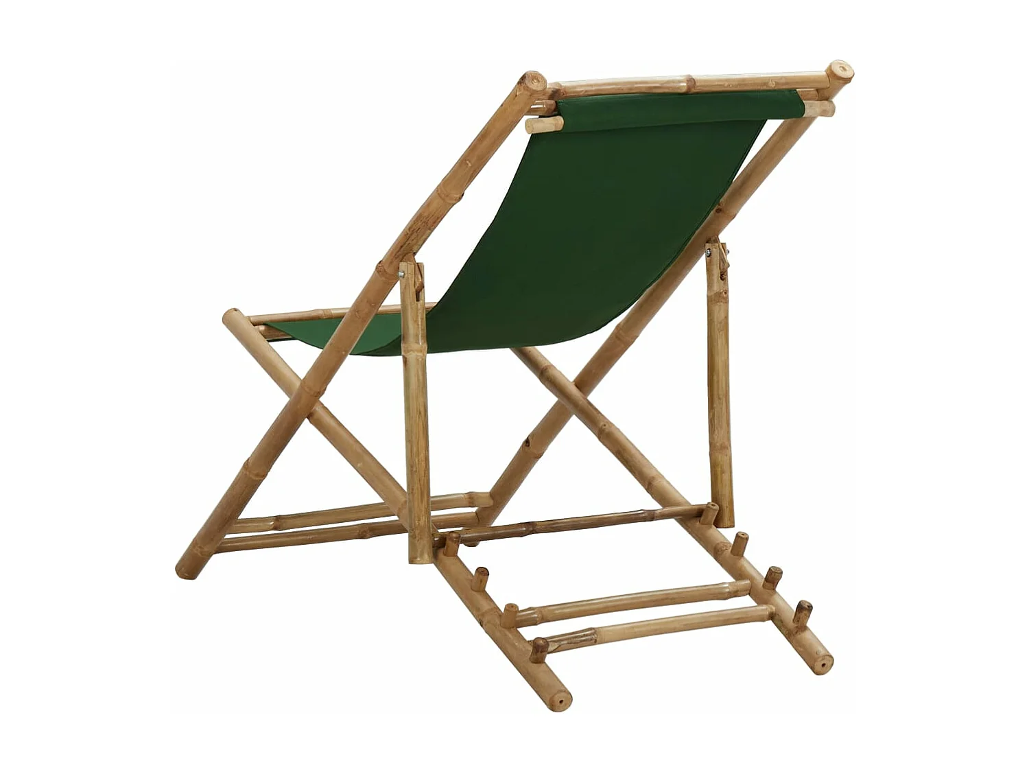 Ligstoel bamboe en canvas groen