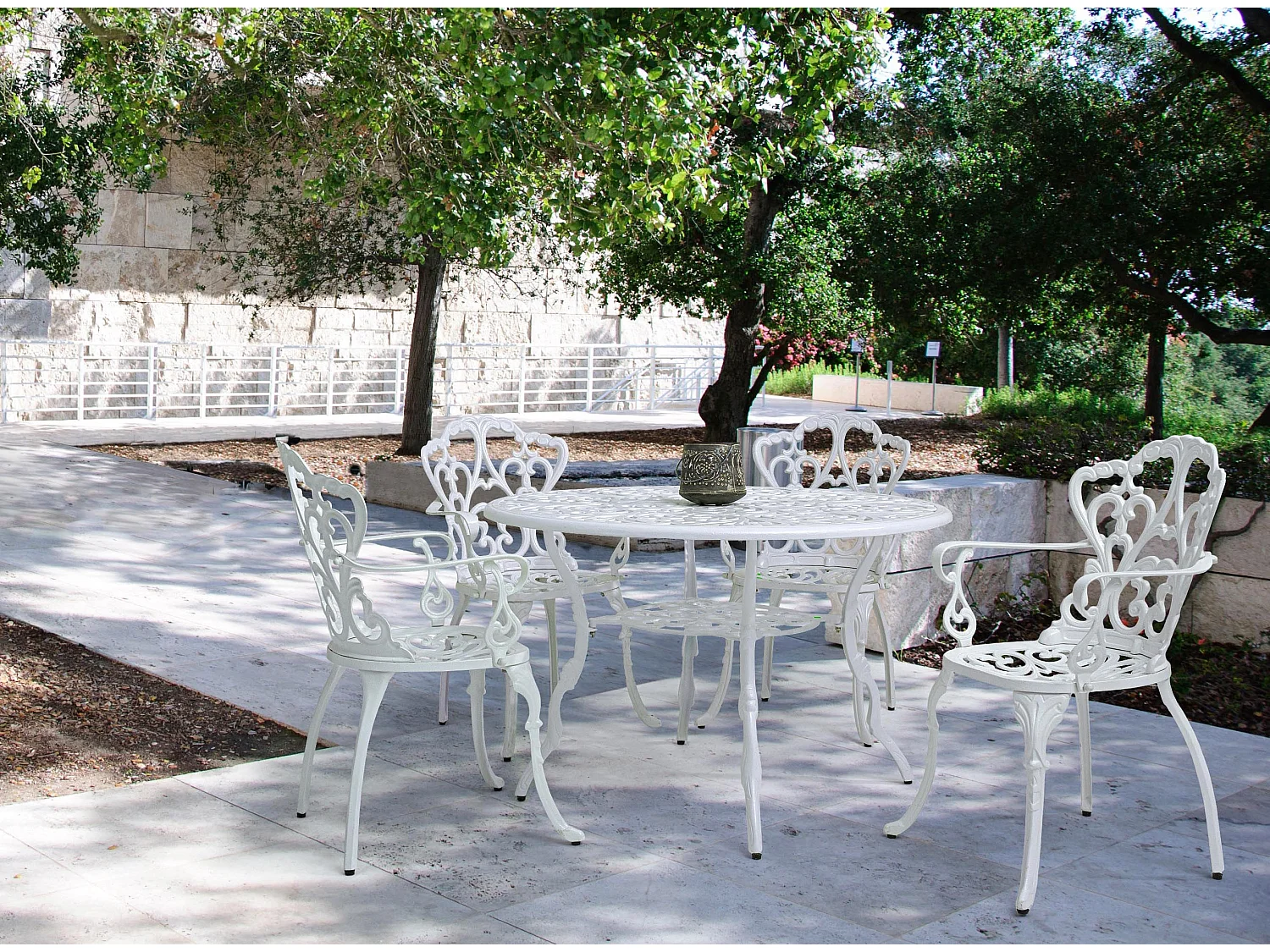 Chaise de jardin aluminium moulée blanc Vikola - Lot de 2