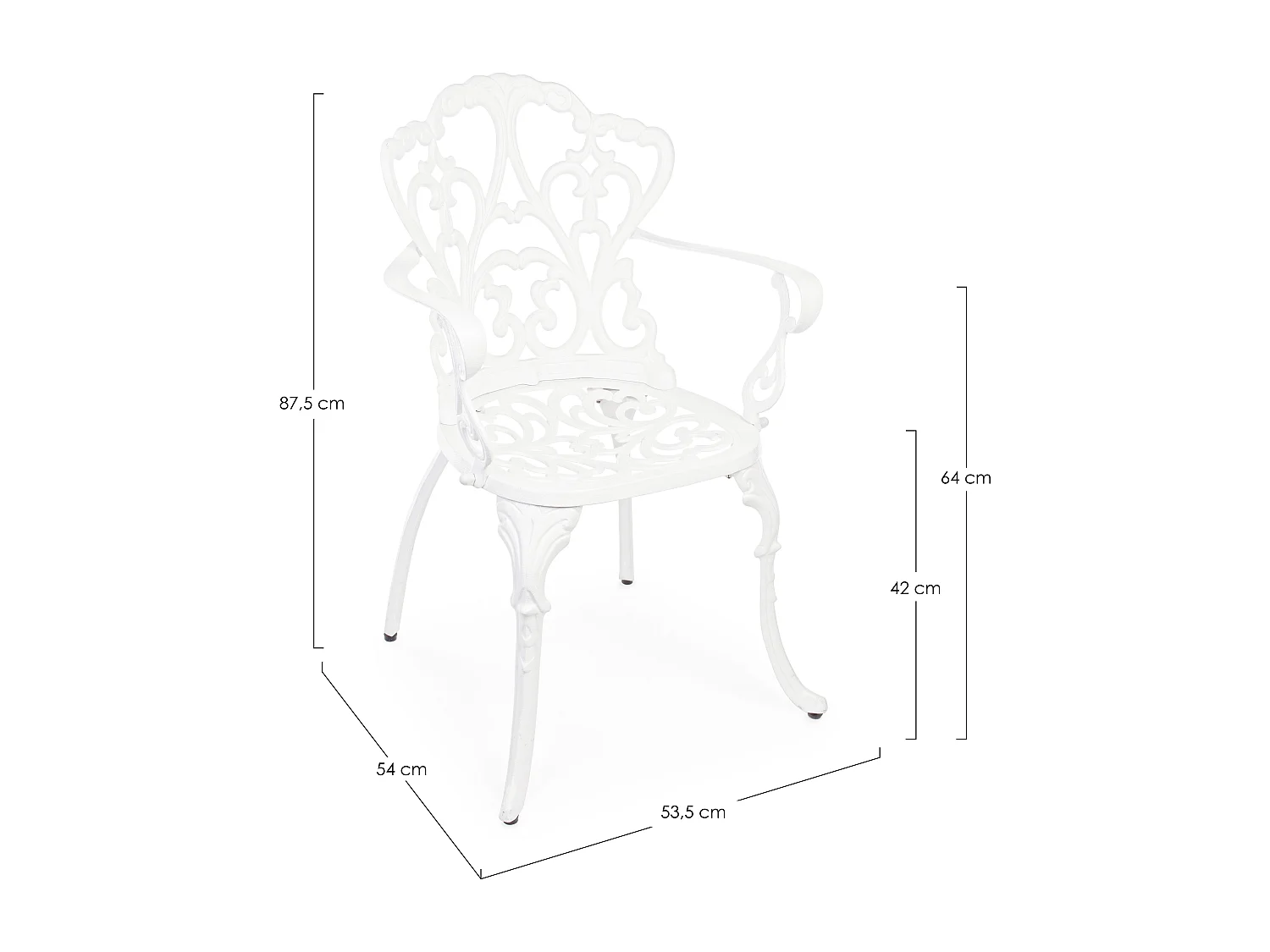 Chaise de jardin aluminium moulée blanc Vikola - Lot de 2