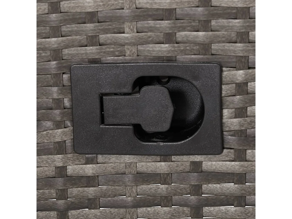 Chaise inclinable de jardin 2pc et coussins Résine tressée Gris 2