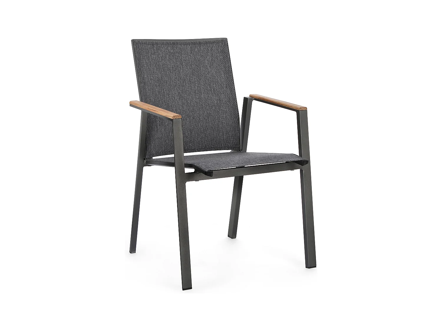 Kamera tuinstoel met antraciet aluminium armleuning - Set van 4