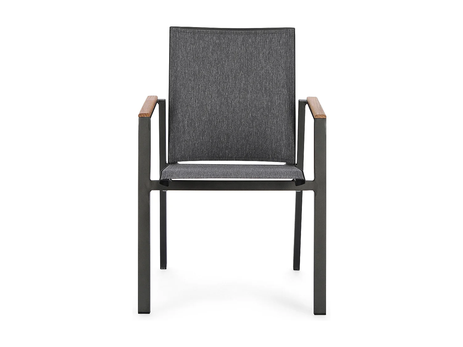 Chaise de jardin avec accoudoir aluminium anthracite Kamera - Lot de 4