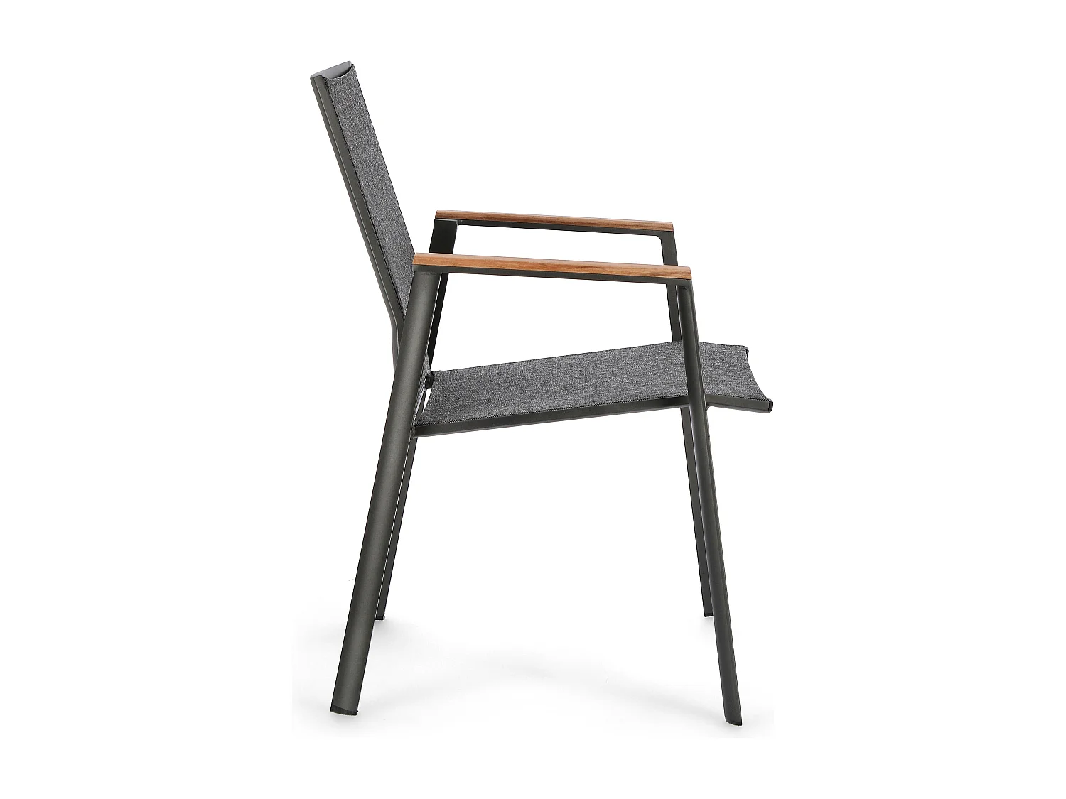 Chaise de jardin avec accoudoir aluminium anthracite Kamera - Lot de 4