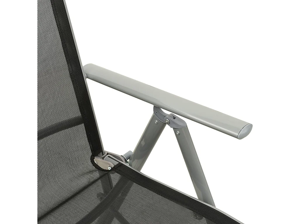 Chaises de jardin 2 pcs Textilène et aluminium Argenté