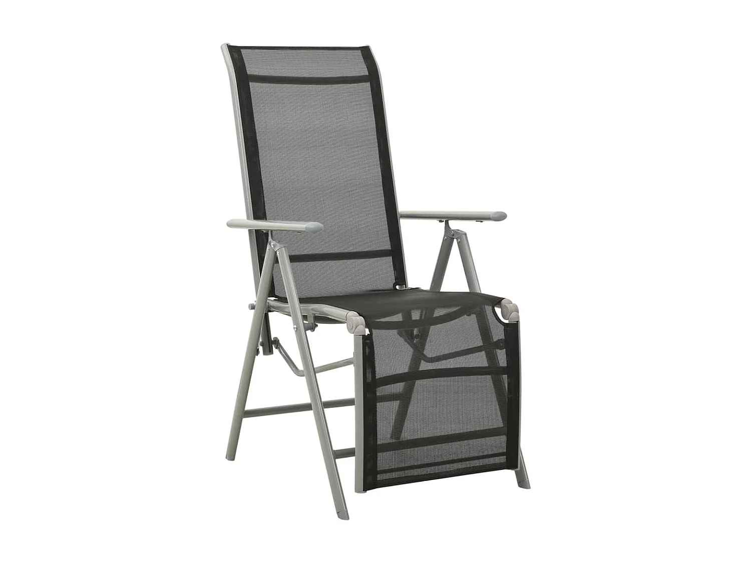 Chaises de jardin 2 pcs Textilène et aluminium Argenté