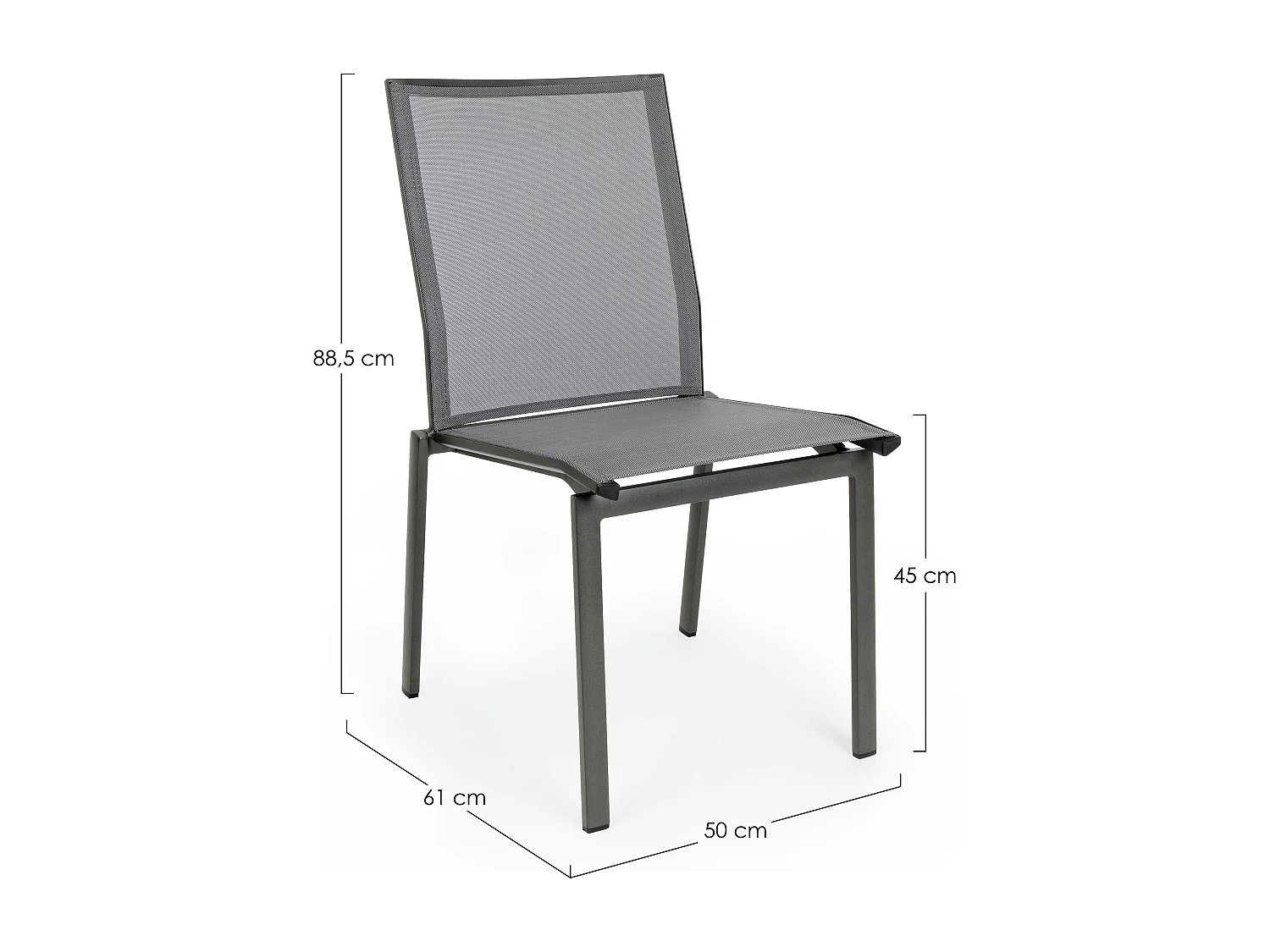 Chaise de jardin en aluminium noir anthracite Cadia - Lot de 4