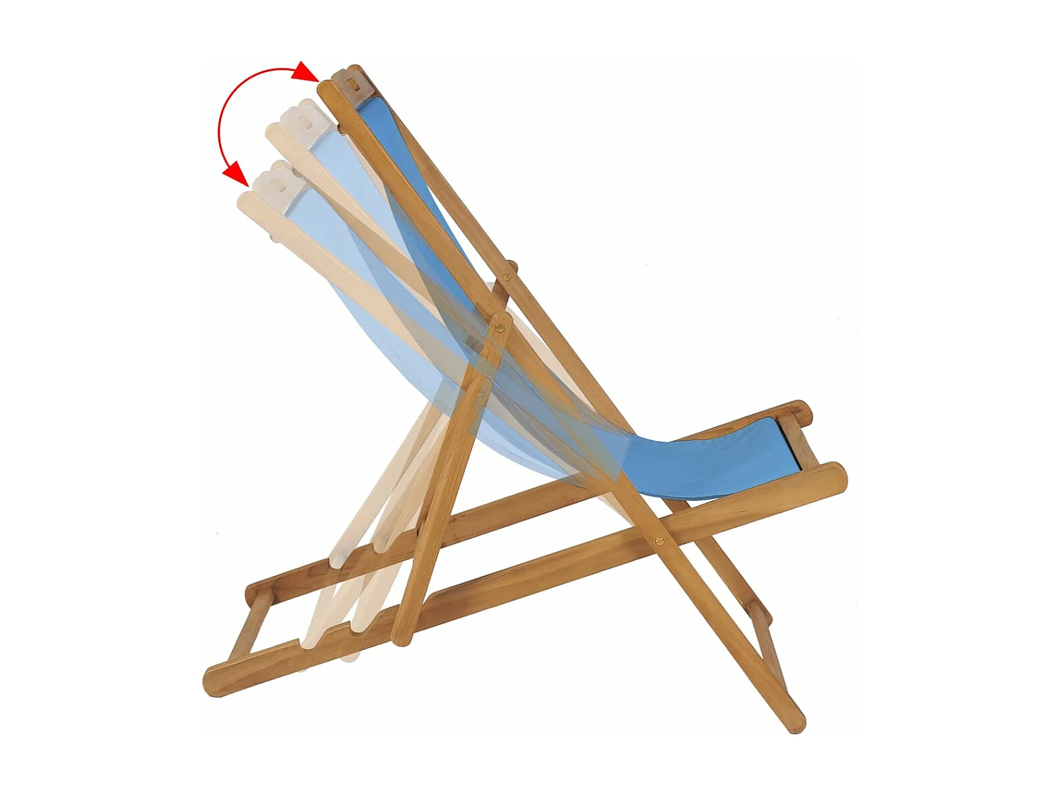 Chaise de terrasse Teck 56 x 105x96 Bleu