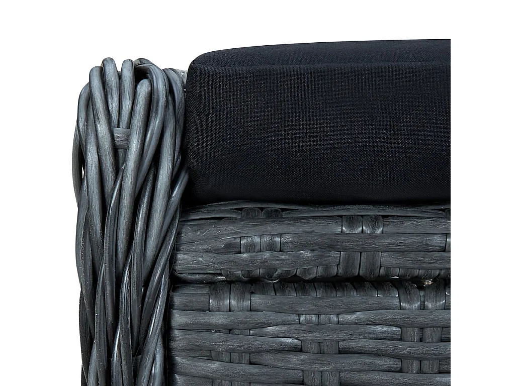 Chaise inclinable de jardin tabouret Résine tressée Gris foncé