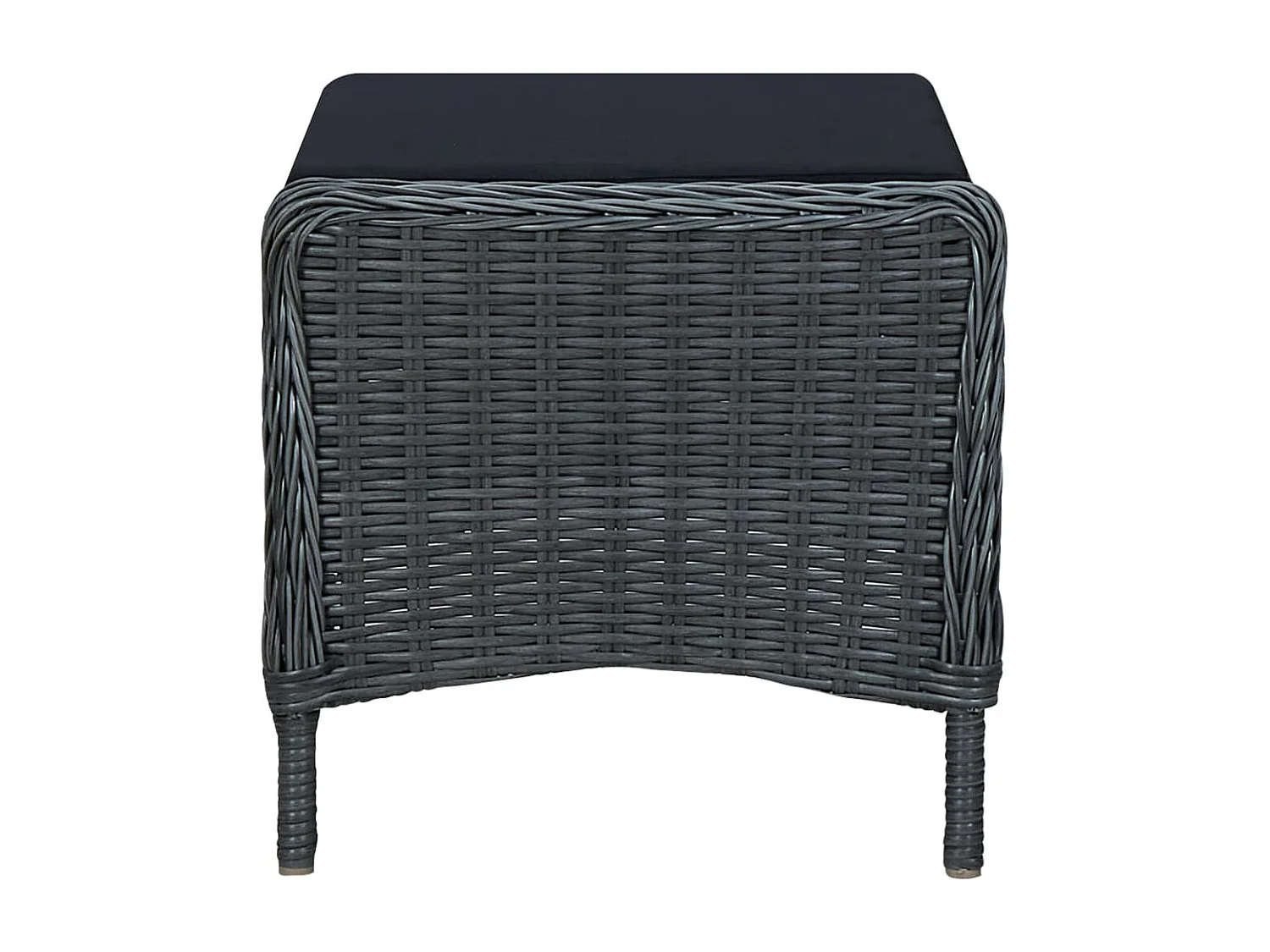 Chaise inclinable de jardin tabouret Résine tressée Gris foncé