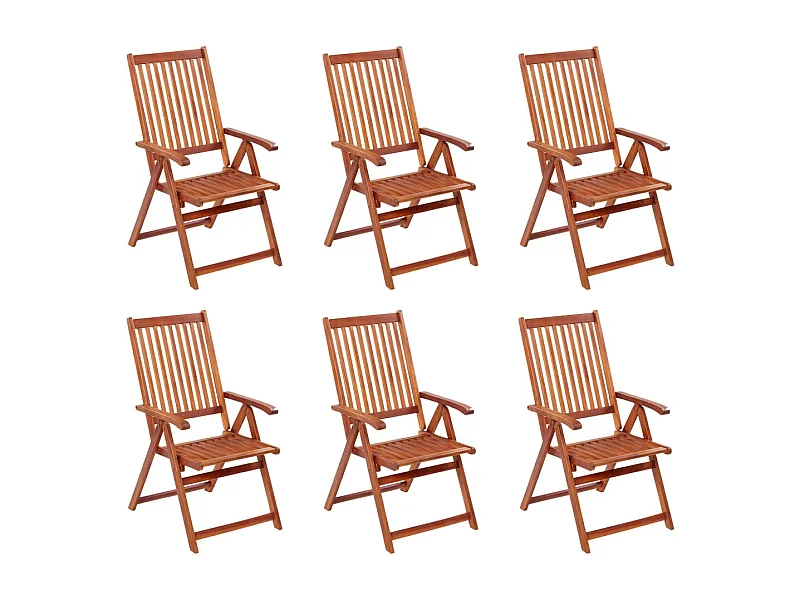 Chaises pliables de jardin 6 pcs Bois d'acacia solide 2
