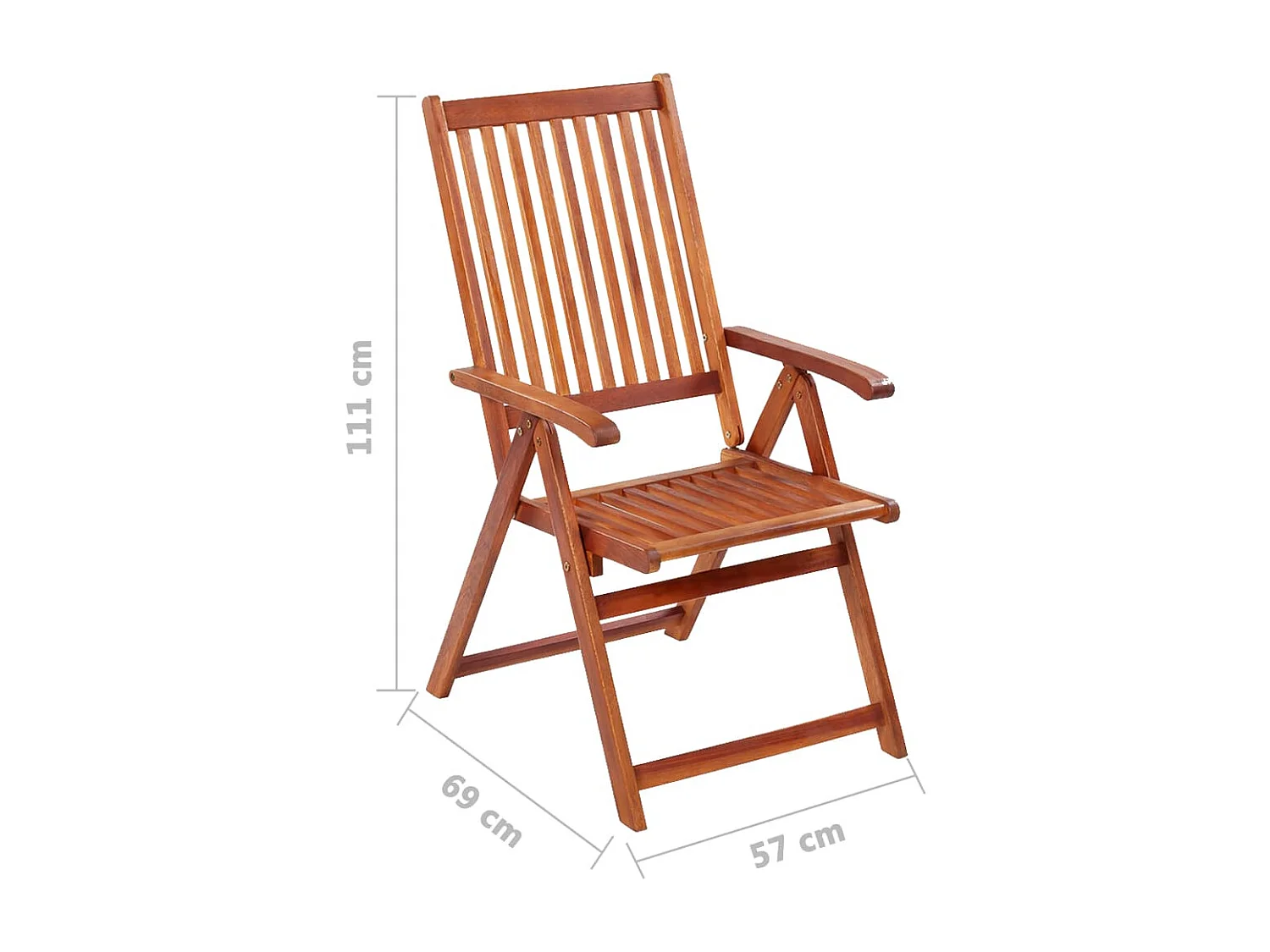 Chaises pliables de jardin 6 pcs Bois d'acacia solide 2