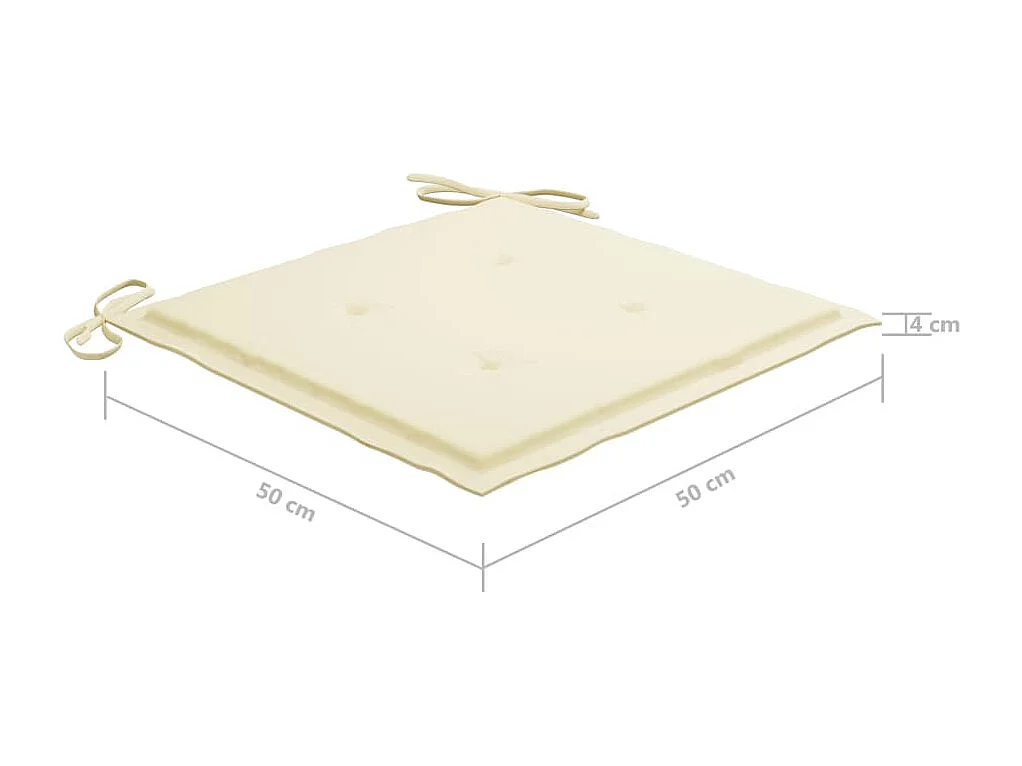 Chaises à dîner de jardin avec coussins 3 pcs Acacia massif 4