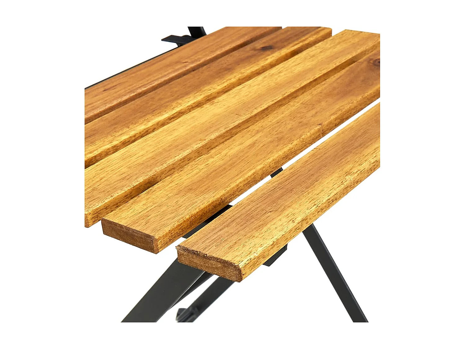 Chaises pliables de jardin 2 pcs Acier et bois d'acacia solide