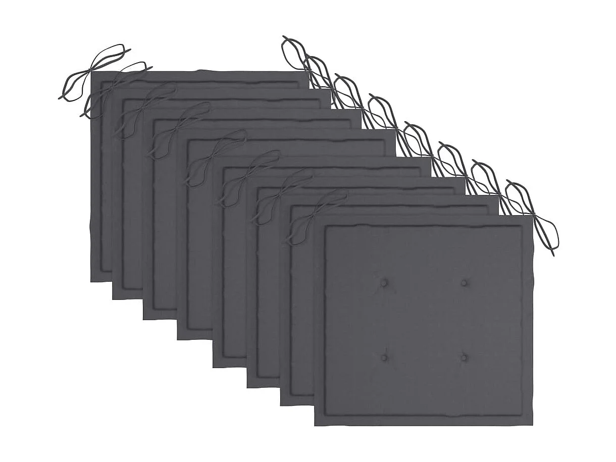 Chaises pliables de jardin avec coussins 8 pcs Teck solide 11