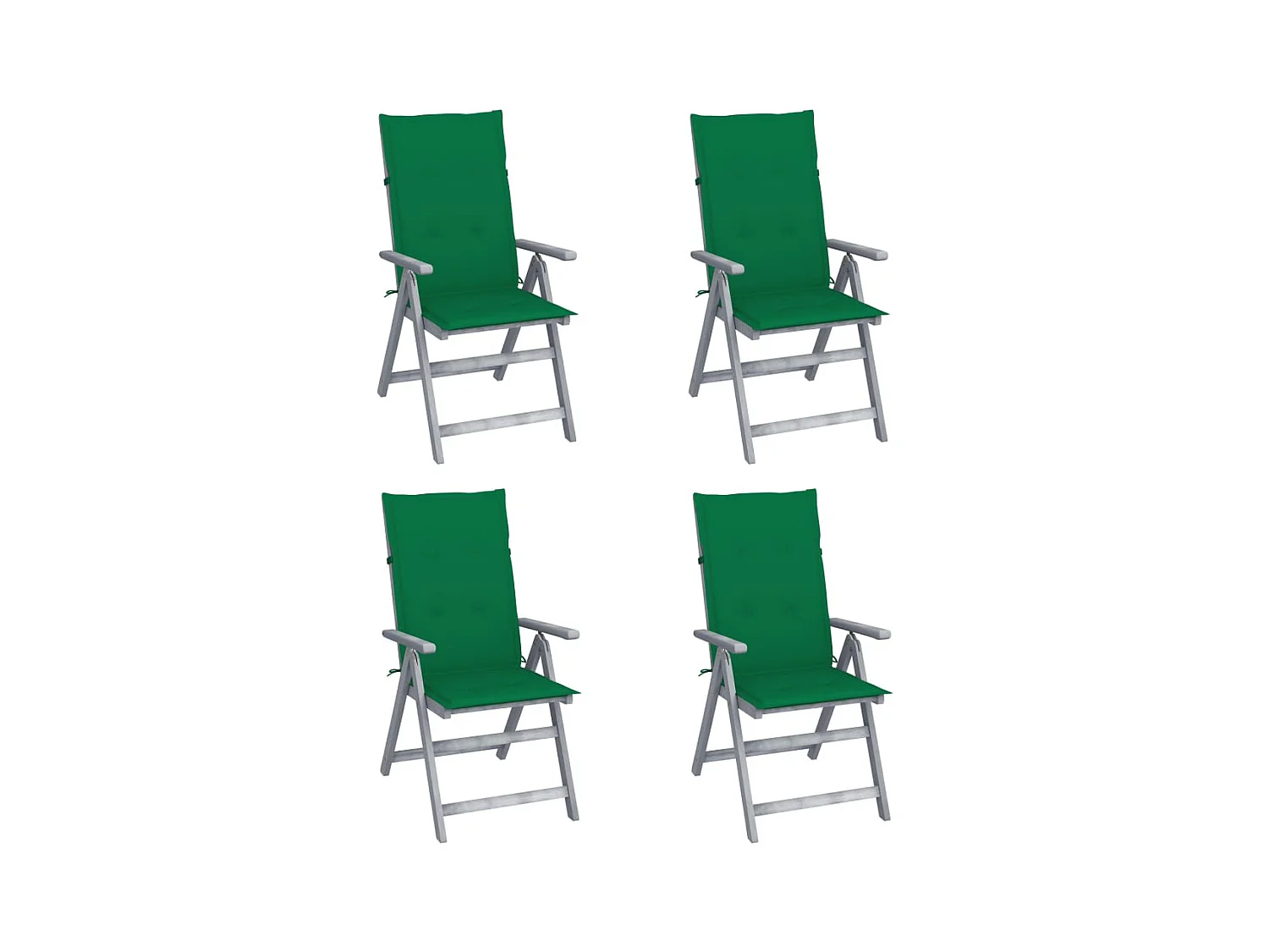 Chaises inclinables de jardin 4 pcs avec coussins Bois d'acacia 30
