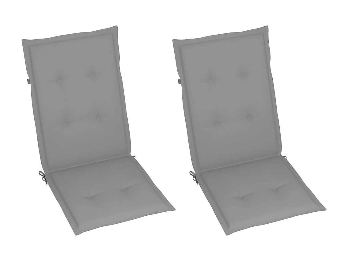 Chaises inclinables de jardin 2 pcs avec coussins Bois d'acacia 12