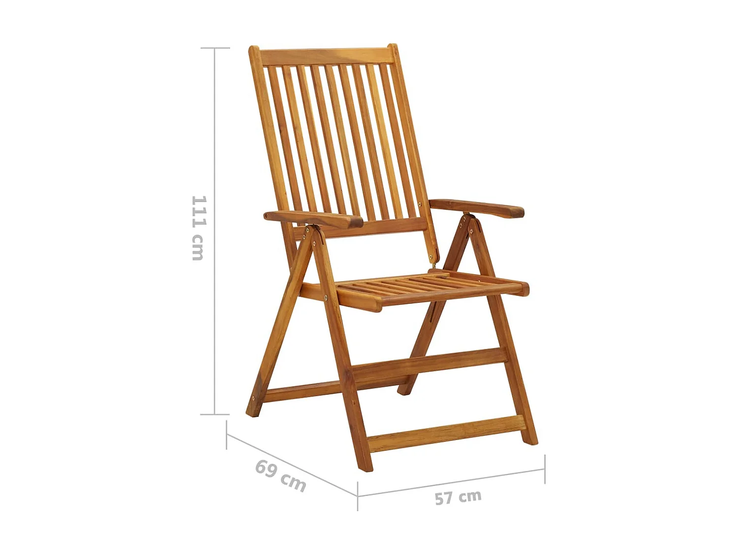 Chaises inclinables de jardin 2 pcs avec coussins Bois d'acacia 12