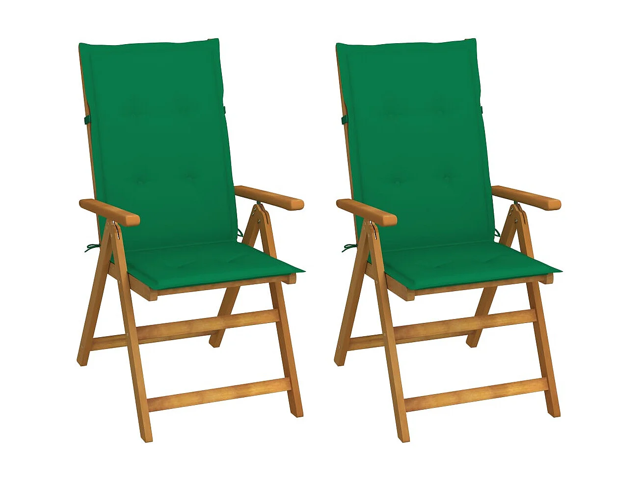 Chaises inclinables de jardin 2 pcs avec coussins Bois d'acacia 51