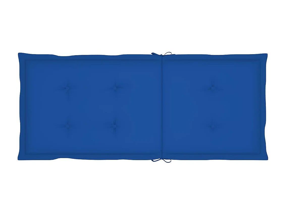Chaises de jardin 2 pcs avec coussins bleu royal Bois de teck 5