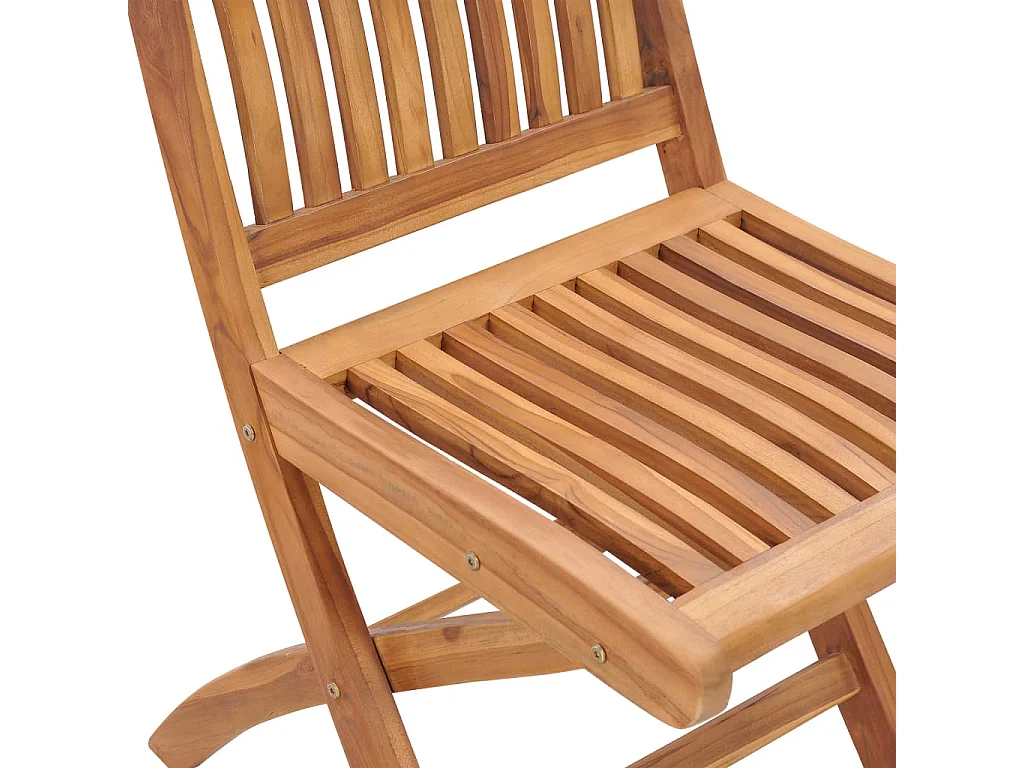 Chaises pliables de jardin avec coussins 4 pcs Teck solide 40