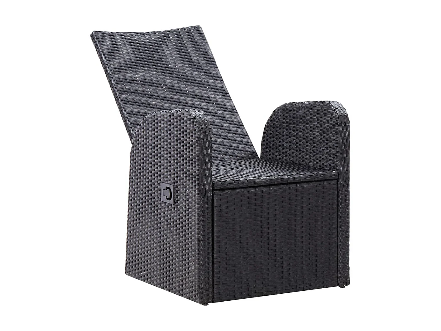 Chaise inclinable de jardin 2pc et coussins Résine tressée Noir