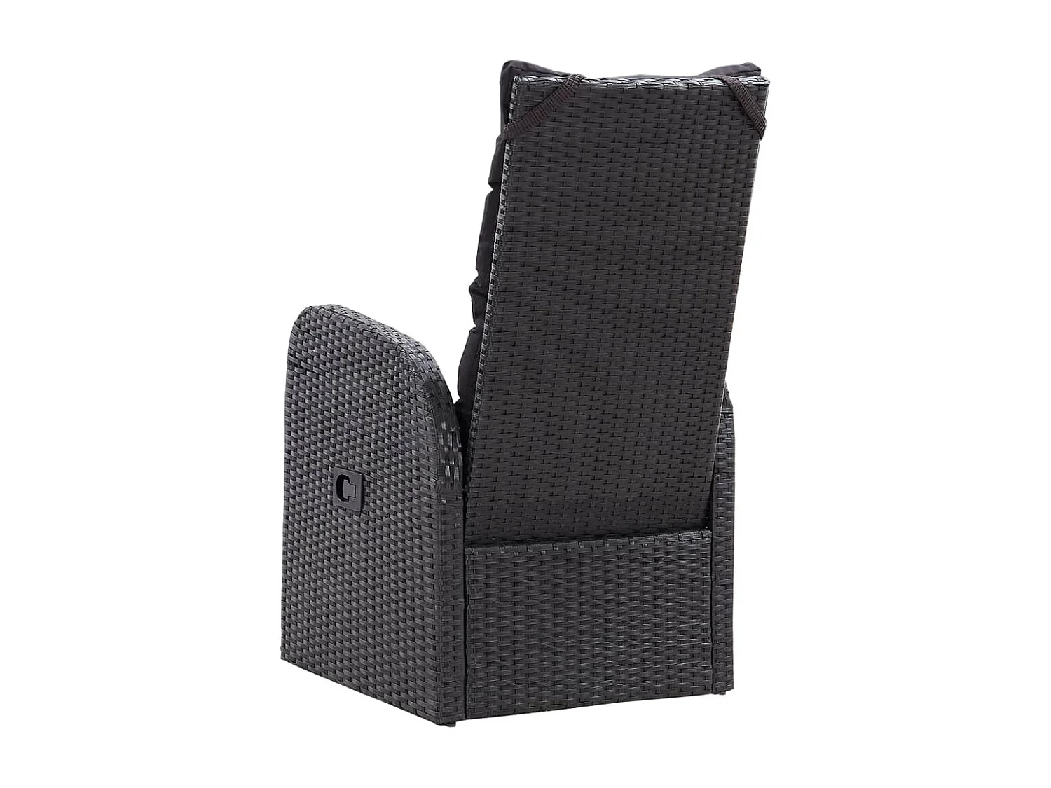Chaise inclinable de jardin 2pc et coussins Résine tressée Noir