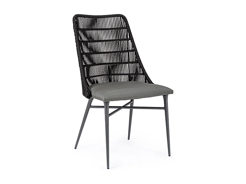 Chaise de jardin aluminium anthracite et gris Tabi - Lot de 2
