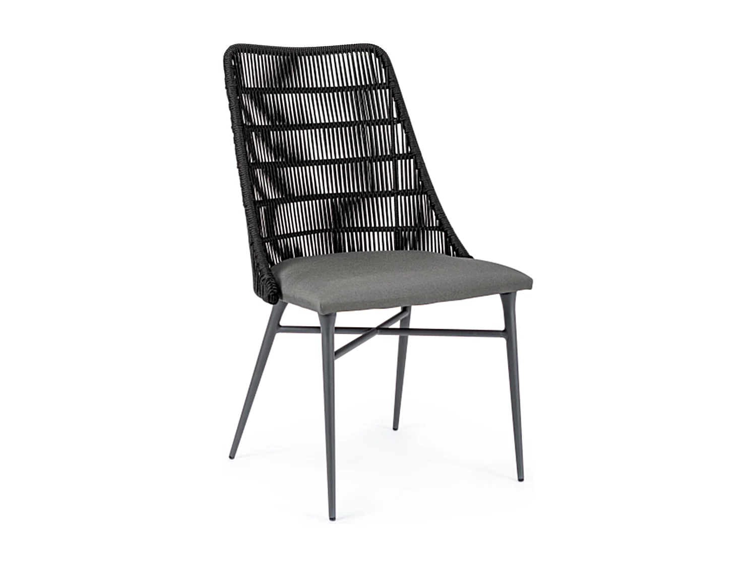 Chaise de jardin aluminium anthracite et gris Tabi - Lot de 2