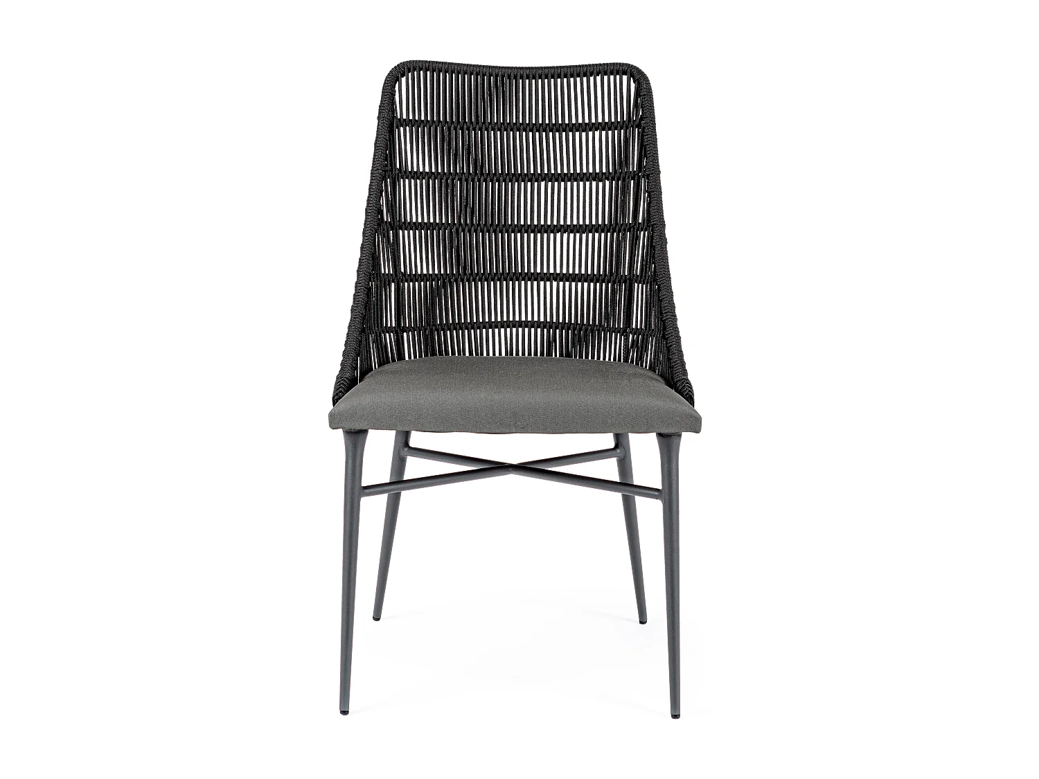 Chaise de jardin aluminium anthracite et gris Tabi - Lot de 2