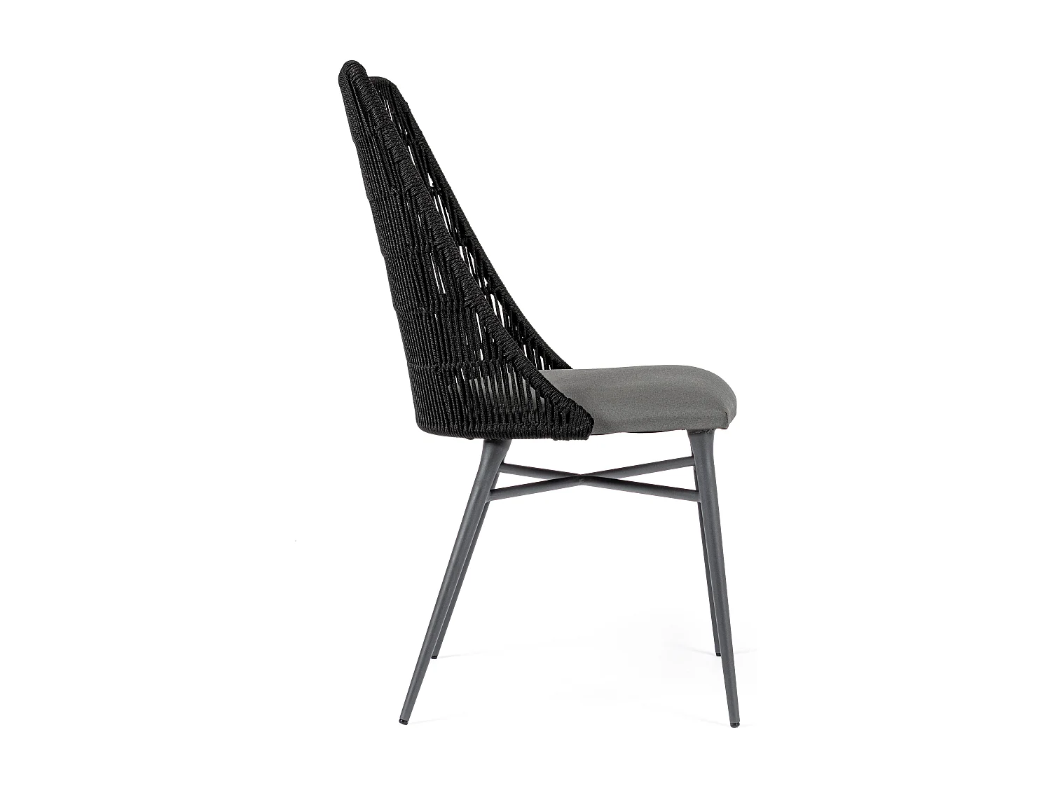 Chaise de jardin aluminium anthracite et gris Tabi - Lot de 2