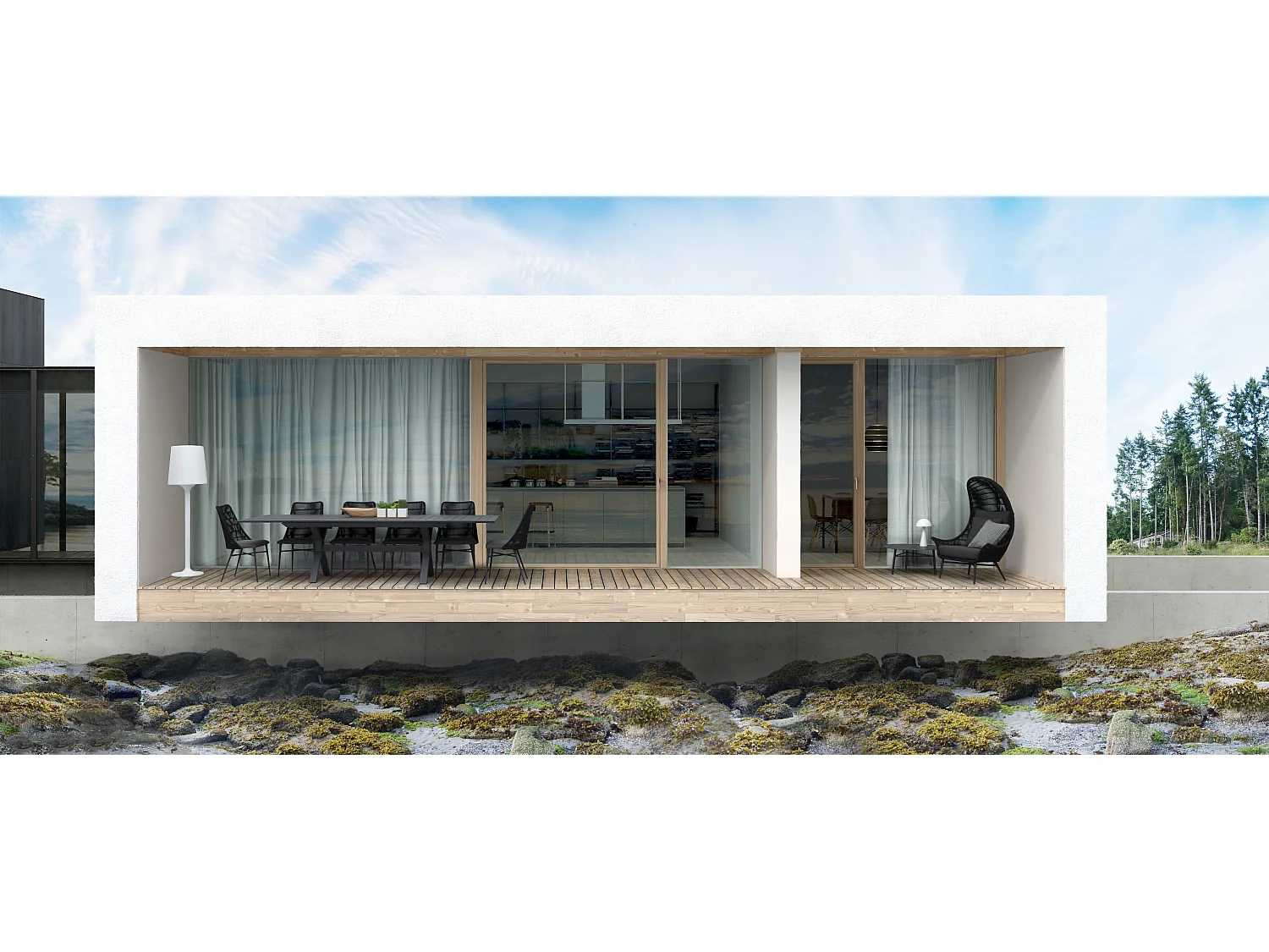 Chaise de jardin aluminium anthracite et gris Tabi - Lot de 2