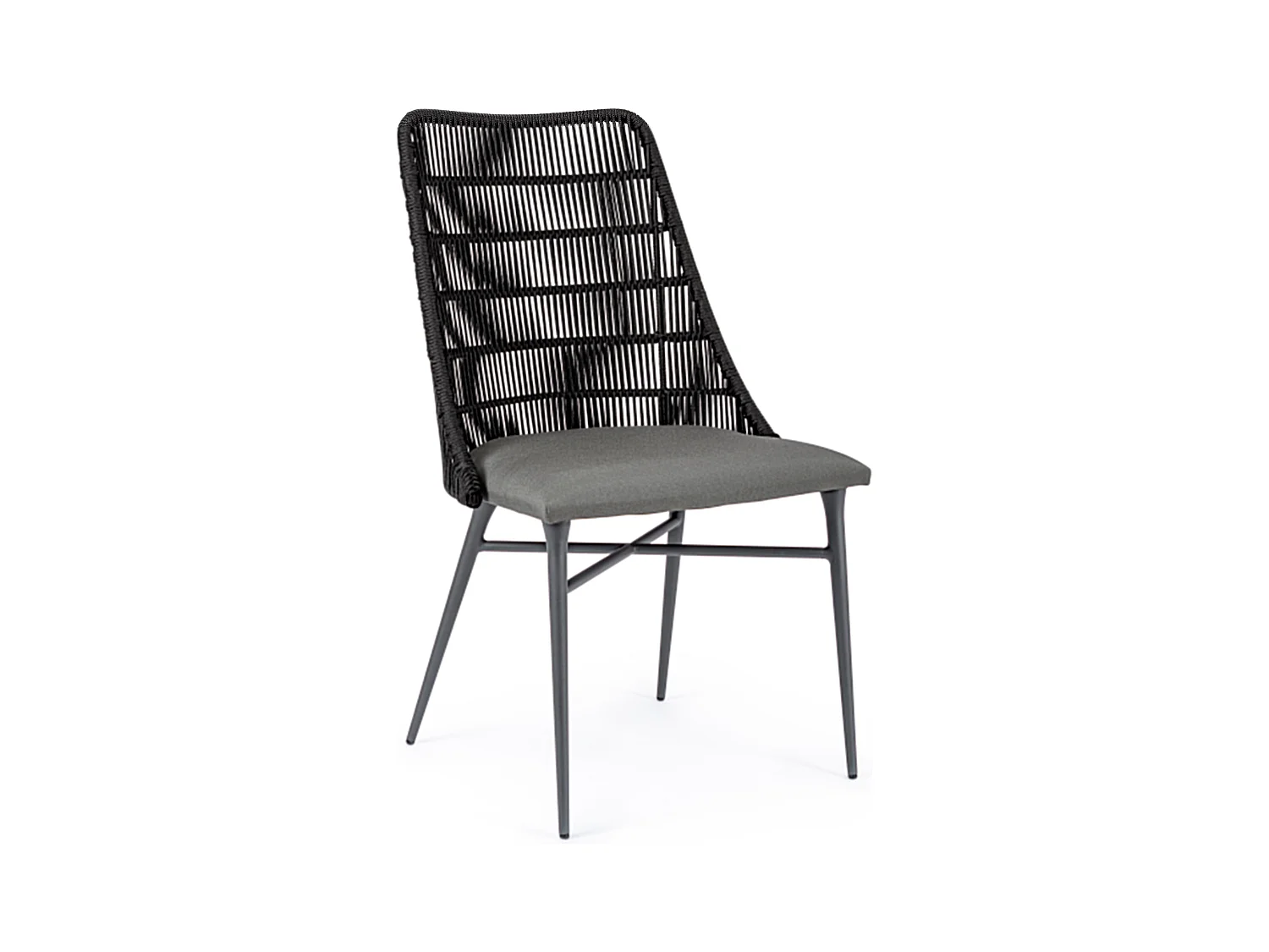 Chaise de jardin aluminium anthracite et gris Tabi - Lot de 2