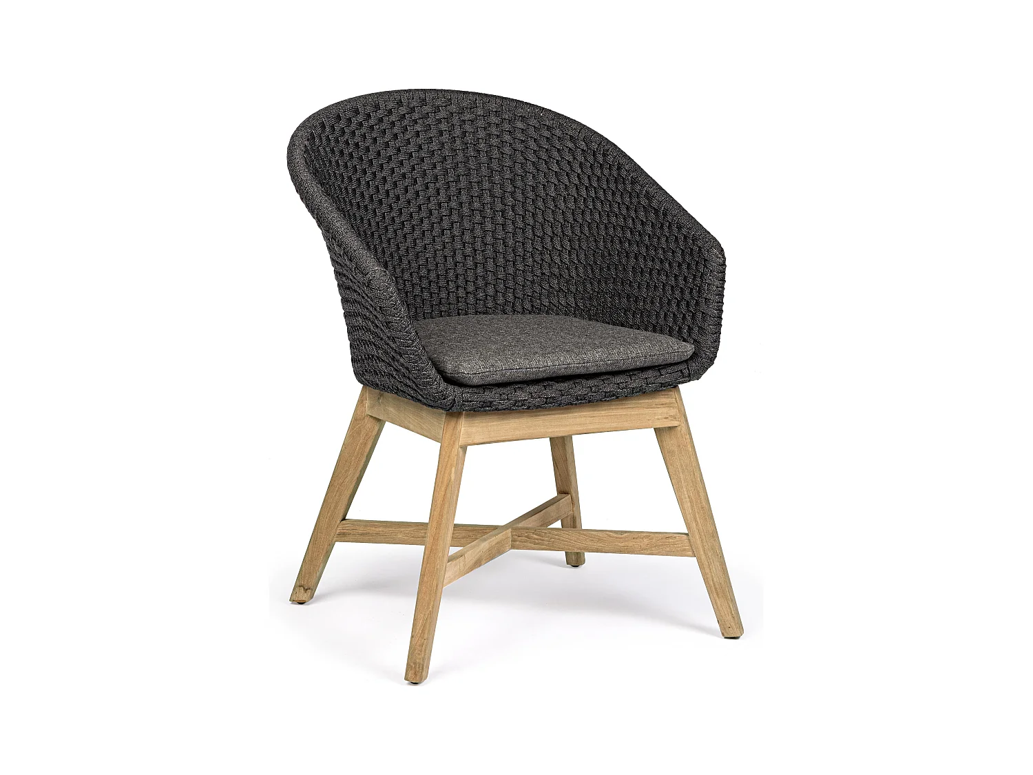 Fauteuil de jardin aluminium anthracite Séla - Lot de 2