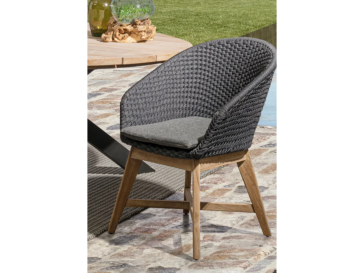 Fauteuil de jardin aluminium anthracite Séla - Lot de 2