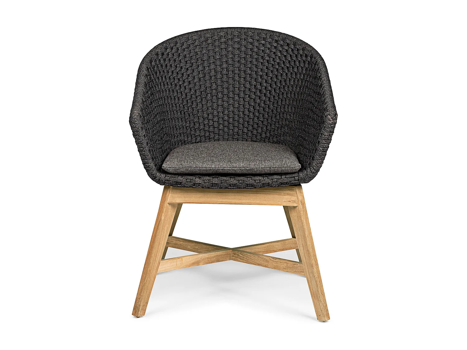 Fauteuil de jardin aluminium anthracite Séla - Lot de 2