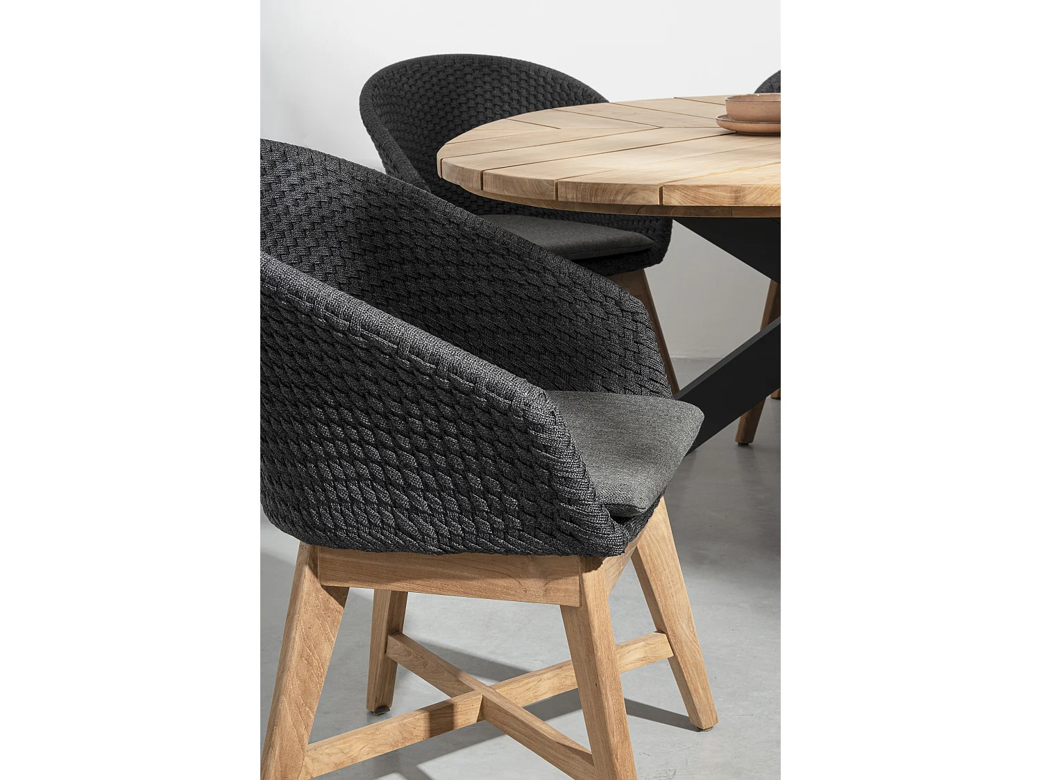 Fauteuil de jardin aluminium anthracite Séla - Lot de 2