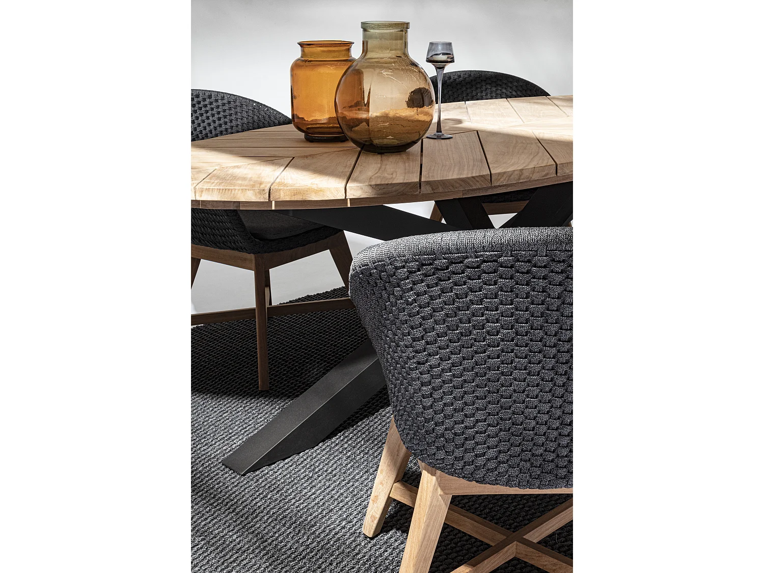 Fauteuil de jardin aluminium anthracite Séla - Lot de 2