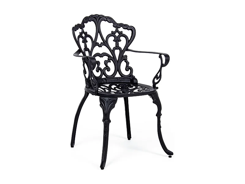 Chaise de jardin aluminium moulée anthracite Vikola - Lot de 2